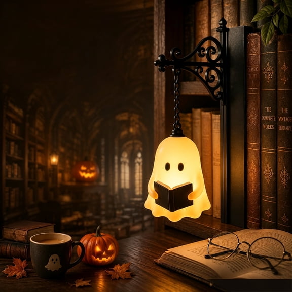 Library Lantern Bookshelf Lamp, Mini LED Bookshelf Light Slides Between Books, Warm Amber Glow for Book Nook Shelf Decor