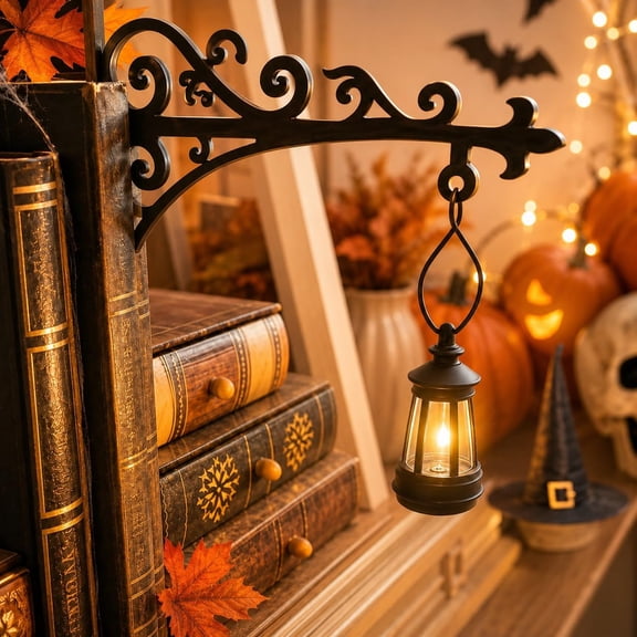 Library Lantern Bookshelf Light – Vintage LED Reading Nook Lamp for Desk Home Decor