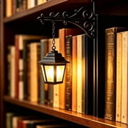 Library Lantern Decorative Bookshelf Lamp, Vintage LED Book Nook Light, Portable Table Desk Luminaire for Bookworms, Home Library, Study and Reading Corner