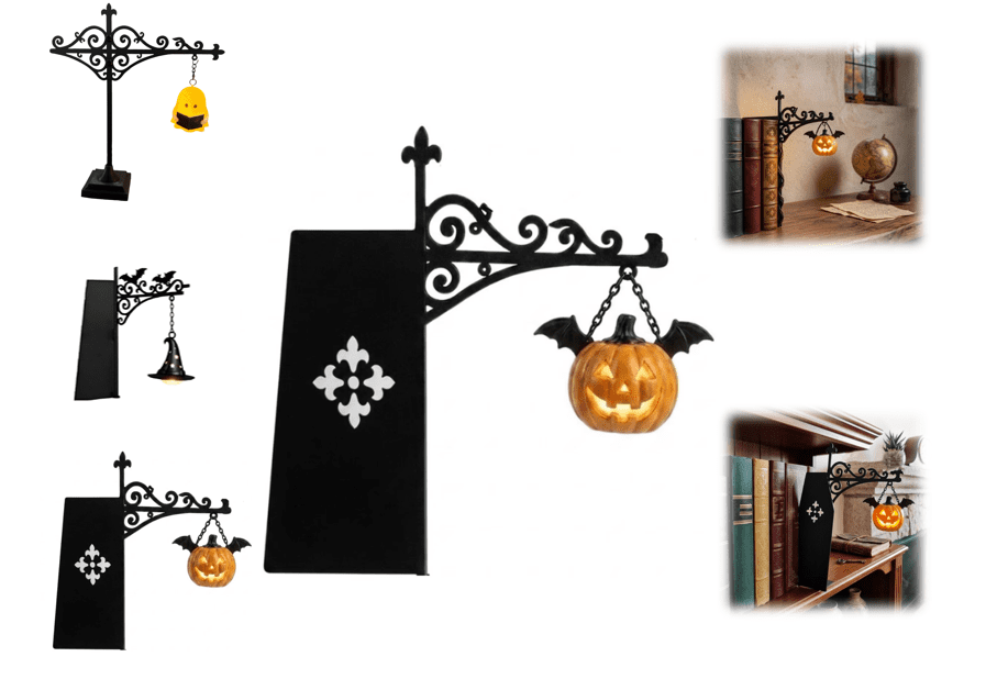 Solar Halloween Black Cat & Pumpkin Moon Garden Stake Light – Waterproof Outdoor Yard Decor With Crescent Moon & Jack-O'-Lantern (2-Pack)