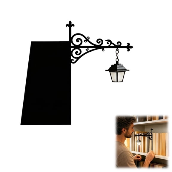 Library Lantern-Decorative Bookshelf Lighting, Reading Book Shelf Lights for Bookworms, Antique Led Books Nook Lamp Ornament for Study Reading Corner Home Library, Unique Gift for Book Lovers