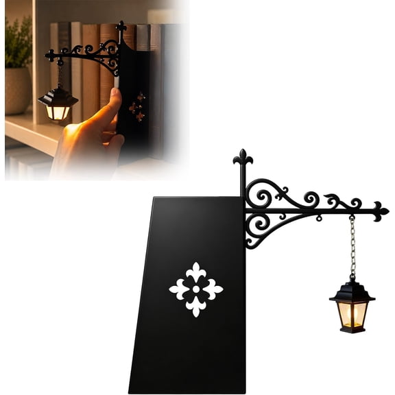 Library Lantern-Decorative Bookshelf Lighting, Reading Book Shelf Lights for Bookworms, Antique Led Books Nook Lamp Ornament for Study Reading Corner Home Library, Unique Gift for Book Lovers (1 Pcs)