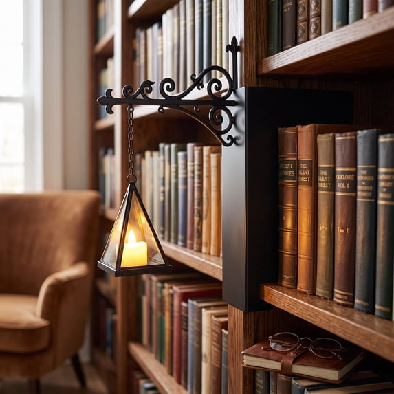 Library Lantern-Decorative Bookshelf Lighting, Reading Book Shelf Lights for Bookworms, Antique Led Books Nook Lamp Ornament for Study Reading Corner Home Library-A
