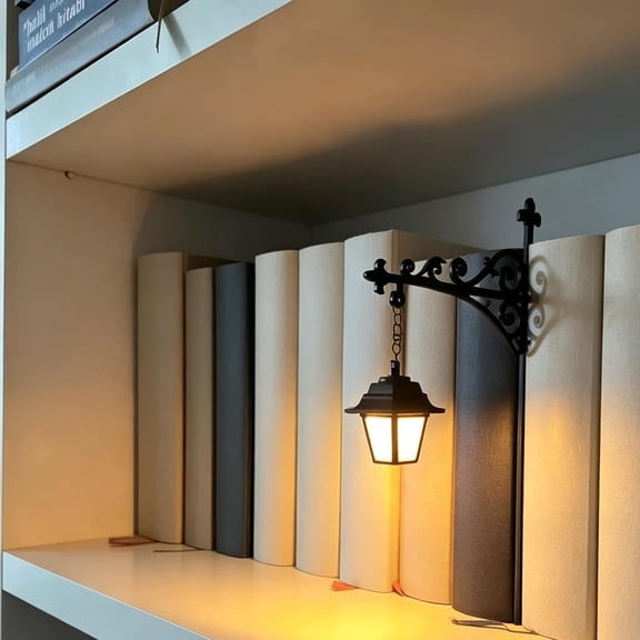 Library Lantern-Decorative Bookshelf Lighting, Reading Book Shelf Lights for Bookworms, Antique Led Books Nook Lamp Ornament for Study Reading Corner Home Library, Unique Gift for Book Lovers(1Pcs)