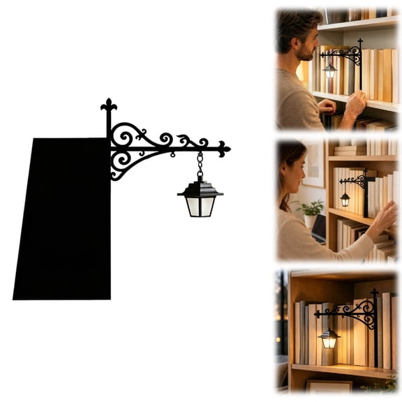Library Lantern-Decorative Bookshelf Lighting, Reading Book Shelf Lights for Bookworms, Antique Led Books Nook Lamp Ornament for Study Reading Corner Home Library, Unique Gift for Book Lovers