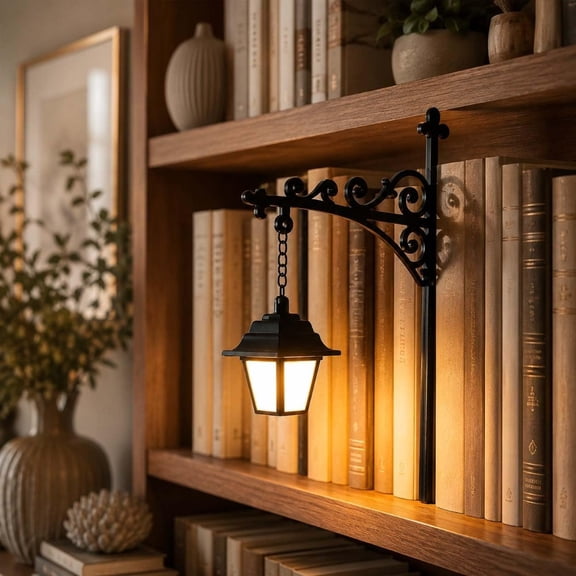 Library Lantern,Decorative Bookshelf Lighting, Reading Book Shelf Lights for Bookworms, Antique Led Books Nook Lamp Ornament for Study Reading Corner Home Library, Unique Gift for Book Lovers