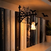 Library Lantern-Decorative Bookshelf Lighting, Reading Nook LED Nightlight, Metal Bookcase Lamps, Vintage Table Desk Luminaires, Studious Home Room Ornament D-1Pc