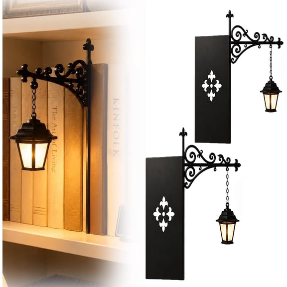 Library Lantern-Decorative Bookshelf Lighting, Warm LED Miniature Hanging Shelf Lamp for Reading Nook Decor, Literary Lovers, Home Bookshelf Desk