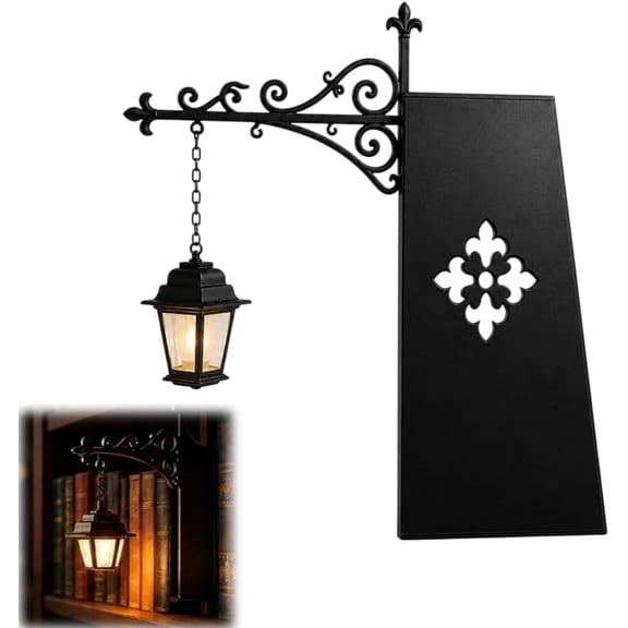 Library Lantern-Library Decor Bookshelf Lighting, Reading Nook LED Nightlight, Wooden Bookcase Lamps, Vintage Table Desk Luminaires, Studious Home Room Ornament(1pcs)