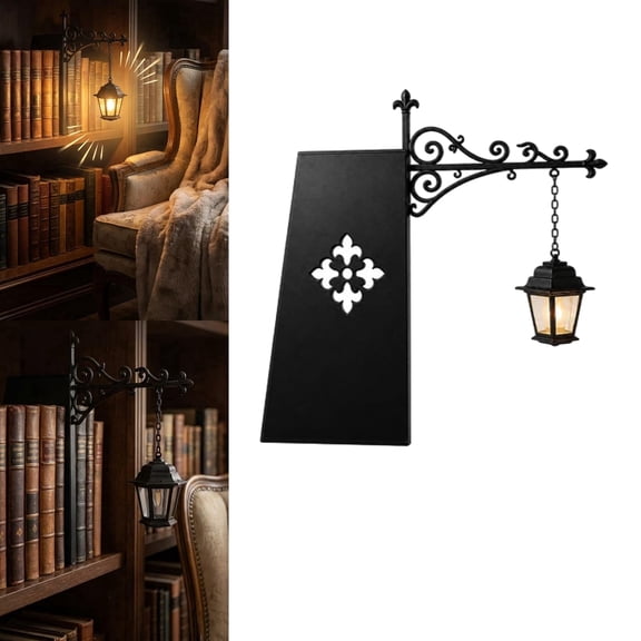 Library Lantern Mini Bookshelf Lamp, Miniature Hanging Lantern for Bookshelf Lights