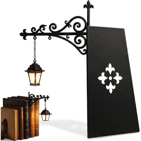 Library Lantern Mini Bookshelf Lamp, Miniature Library Lantern-Decorative Bookshelf Lighting, Vintage Fantasy Book Shelf Lamp for Bookworms, Enchanting Gifts for Literary Lovers (1PCS)