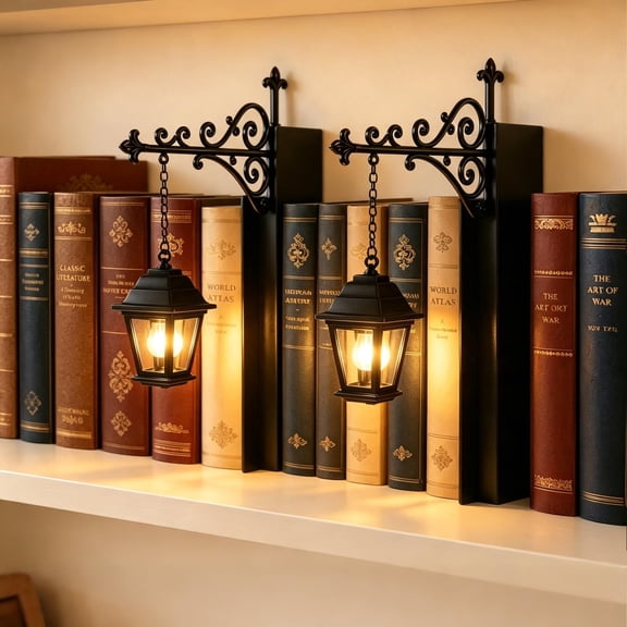 Library Lantern Mini Bookshelf Lamp, Shelf Lantern Bookshelf Light, Book Shelf Lamp