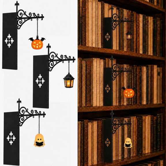 Library Lantern Mini Bookshelf Lamp, Vintage Hanging LED Light with Warm Light for Book Nook, Reading Corner, Home Study, Gifts for Book Lovers