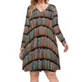 thumbnail image 1 of Library Long Sleeve Sexy Dresses For Women Ladies Vintage Elegant Party Dress Oversized V-neck Dress, 1 of 7