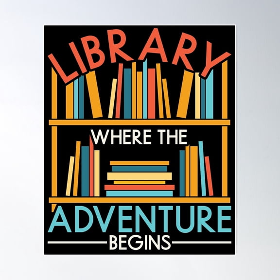 Library Lover Bookworm Books Reader Literature Librarian Poster Wall Art, Modern Wall Decor For Living Room Bedroom, 24x36 UNFRAMED