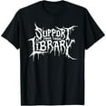 thumbnail image 1 of Library Lovers Vintage Distressed Graphic Tee T Shirt Top Short Sleeve Round Neck Black S-5XL, 1 of 5