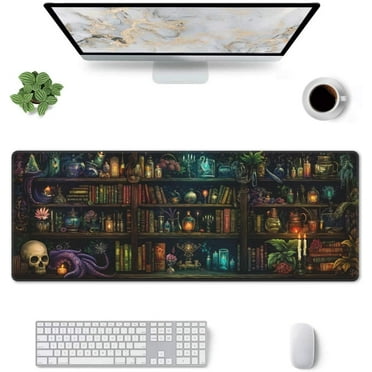 Library Mysterious Mouse Pad XL Large Mousepad Non Slip Rubber Base Desk Mat for Laptop Computer Gaming 31.5" X 12"