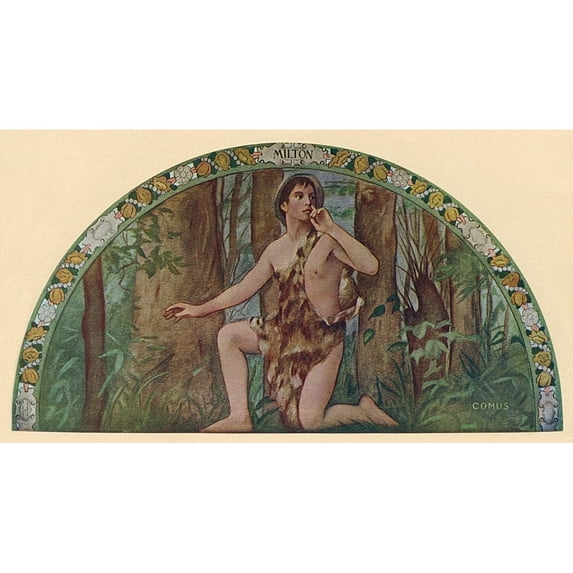 Library Of Congress Mural - Milton'S Comus Poster Print By Mary Evans Grenville Collins Postcard Collection