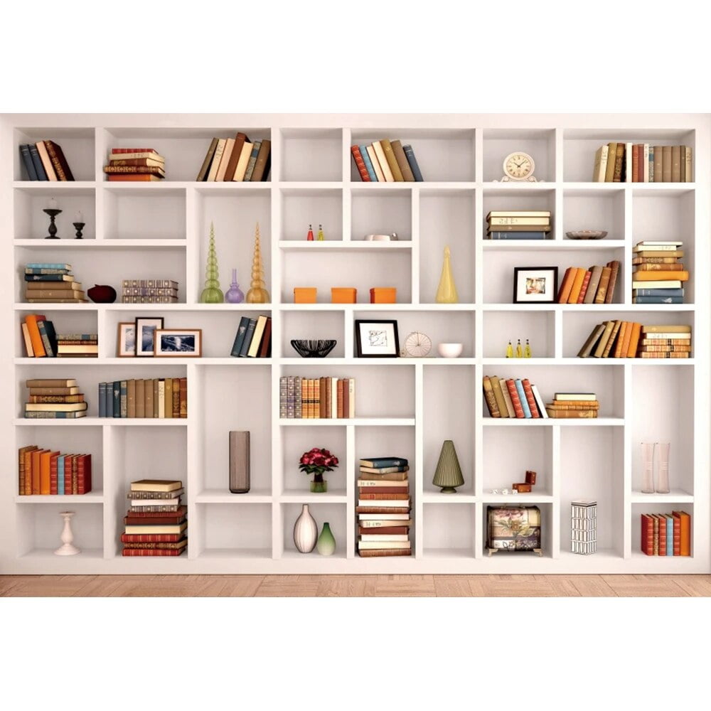 Library Office Bookshelf Photography Backdrop Go to School Bookcase Background Graduation Decor