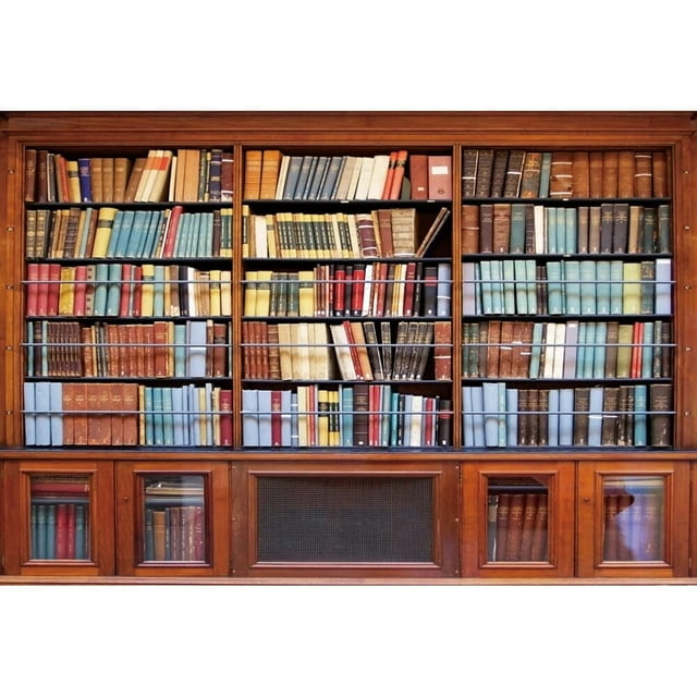 Library Office Bookshelf Photography Backdrop Go to School Bookcase