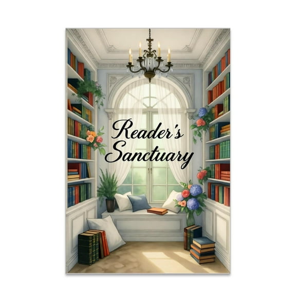 Library Poster - 13x19 - Cozy Chateau Scene for Reading Nook Decor
