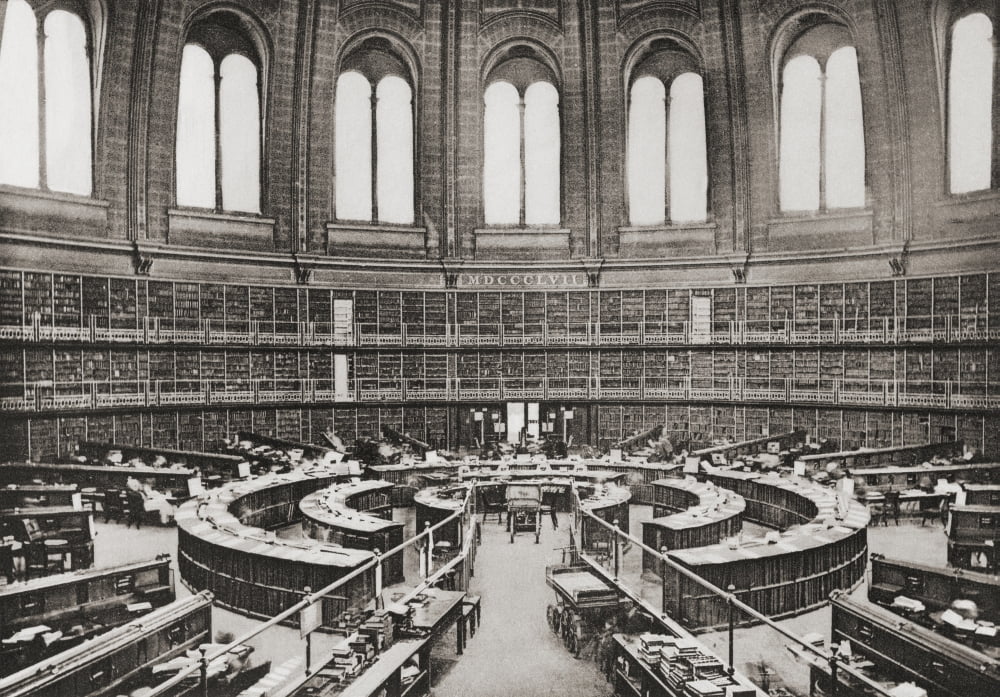 The Library Reading Room British Museum London England In The Late 19Th Century From London Historic And Social Published 1902 Canvas Art - Ken Welsh Design Pics (36 x 24)