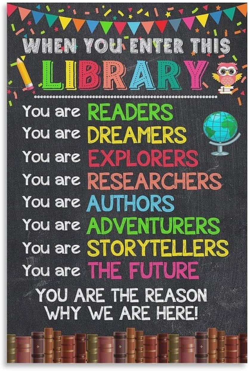 Library Rules Colorful Reading Posters For Classroom Library