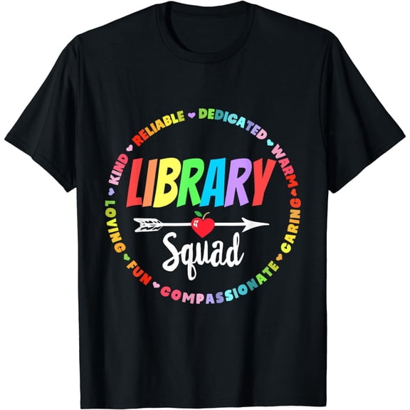 Library Squad Funny School Librarian Life Book Nerd Crew T-Shirt