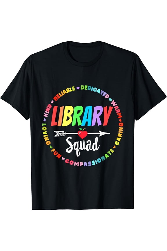 Library Squad Funny School Librarian Life Book Nerd Crew T-Shirt