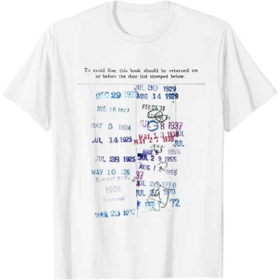 "Library Stamp' T-Shirt - Librarian Due Date Card Shirt