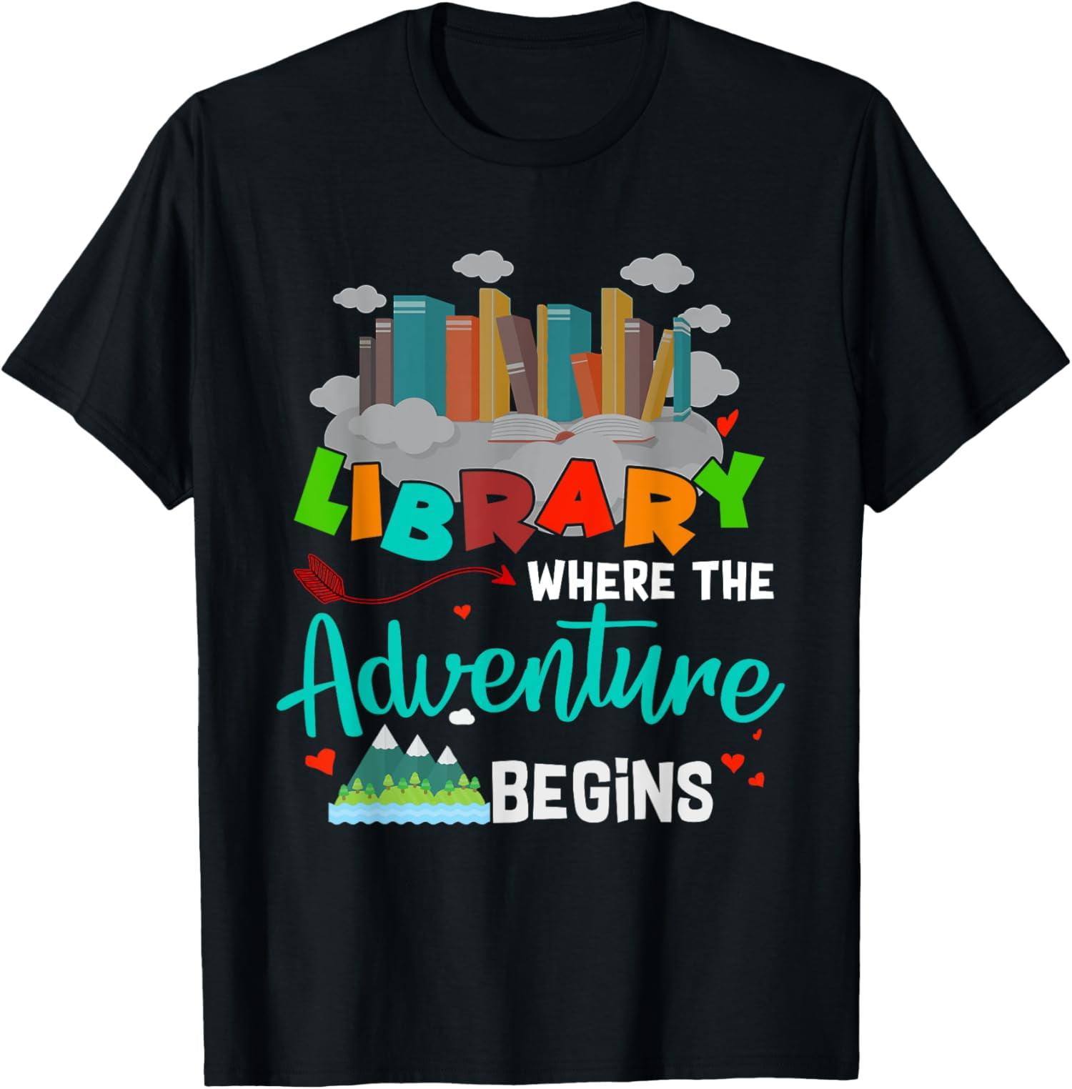 Library Where The Adventure Begins Librarian Tee TShirt