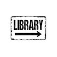 thumbnail image 1 of Aluminum Sign 8 x 12 inch - Library With Arrow Sign Right Or Left Direction Outdoor Indoor Metal Wall Art, 1 of 5