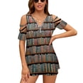 thumbnail image 1 of Library Womens Summer V Neck Zipper Top Short Sleeve T Shirt Off Shoulder Top Casual Classy Loose Shirts, 1 of 7