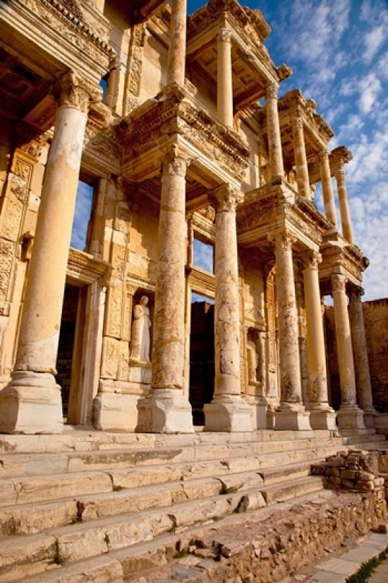 Library of Celsus in ancient Ephesus Turkey Canvas Art - Brian Jannsen DanitaDelimont (19 x 29)