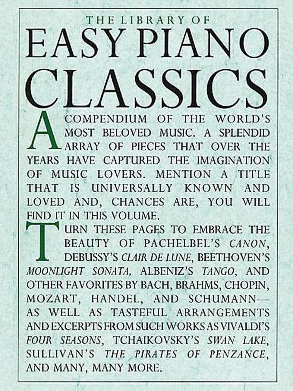 Library of Series The Library of Easy Piano Classics - Beginner Piano Book for Adults and Kids - Classical Piano Sheet Music for Beginners, (Paperback)