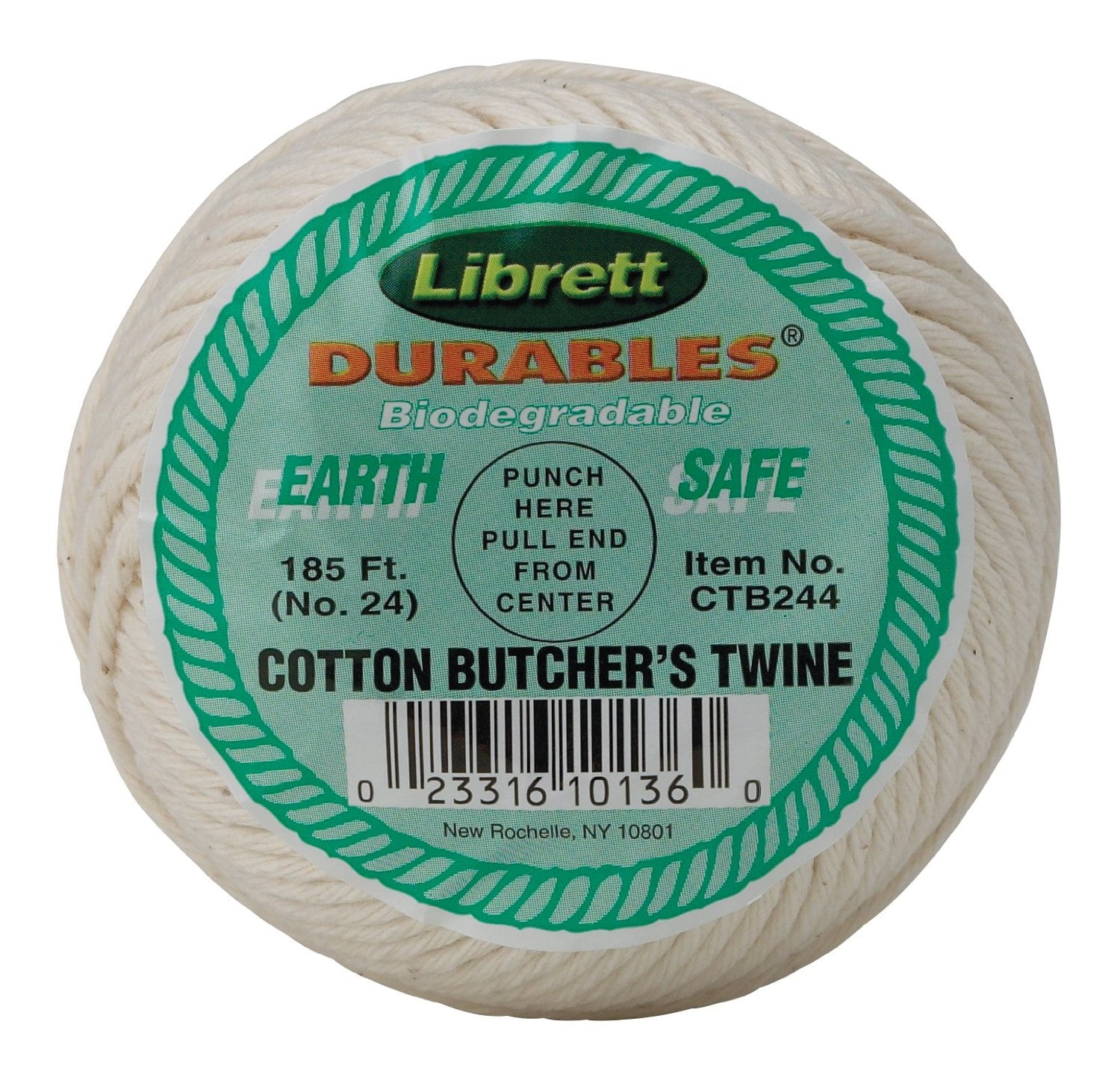 Librett Durables Biodegradable Cotton Butcher's Twine, 185'