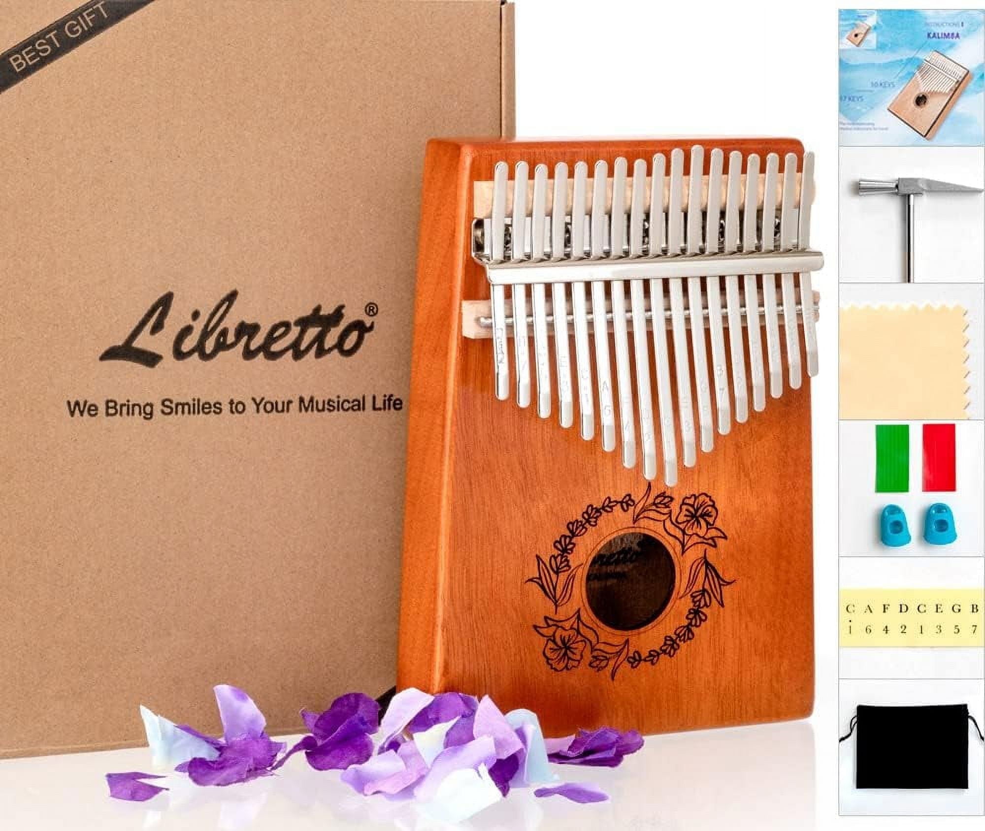 Libretto 17-Key Acoustic Solid Wood Portable Kalimba Finger Piano