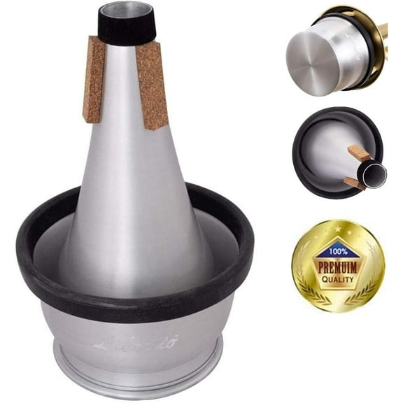 Libretto Trumpet Cup Mute, AC011-6, All Aluminum, Adjustable Volume
