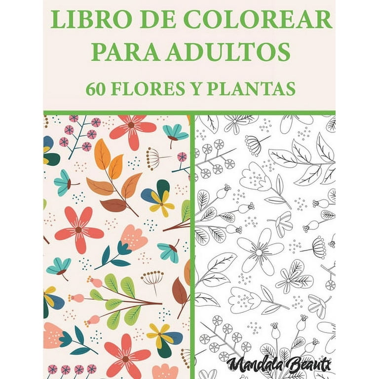 Libro De Colorear Para Adultos: Libro para colorear mandala de jard�n para  aliviar el estr�s - formato A4 - libros para 