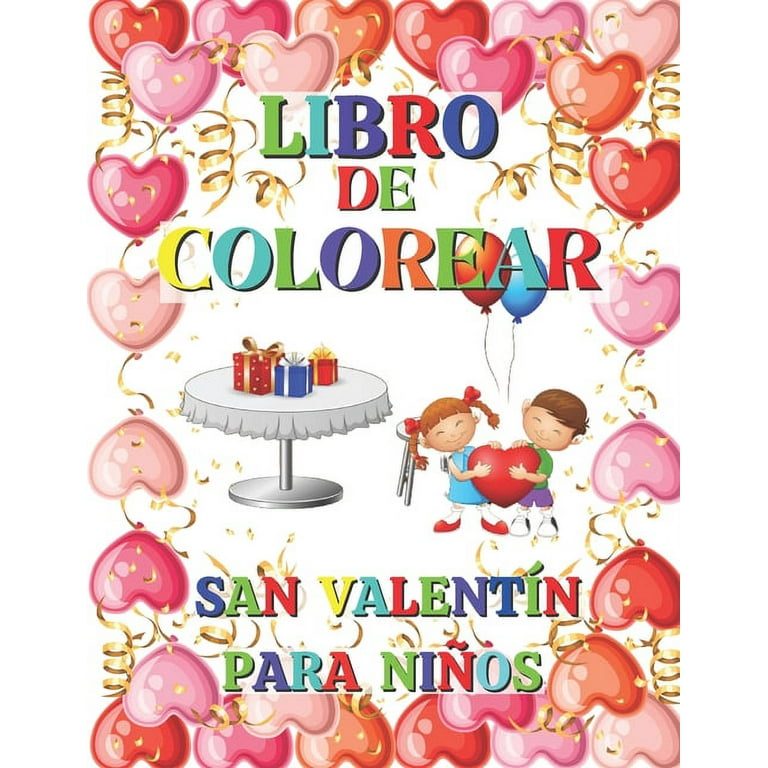 San Valentín: Libro Pintar Con Los Dedos para Niños, Lindos Animales, Libro  para Colorear a partir de 2 Años de Edad, (Regalo para Niños en San