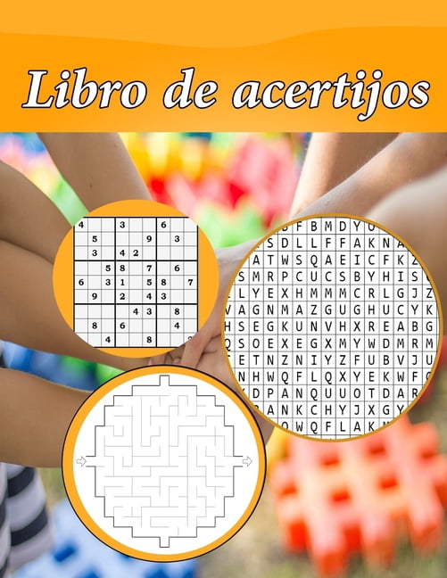 Libro de acertijos: Libros infantiles para resolver enigmas sopa de letras, sudoku, laberinto, (Paperback)