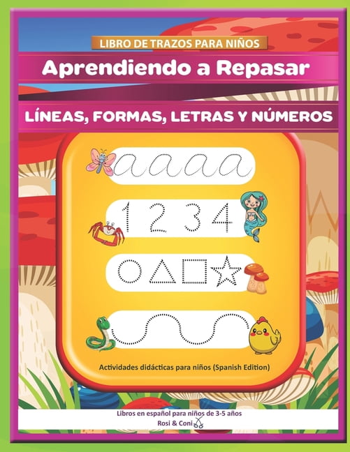 Libro de trazos para niños: Aprendiendo a Repasar líneas, formas ...