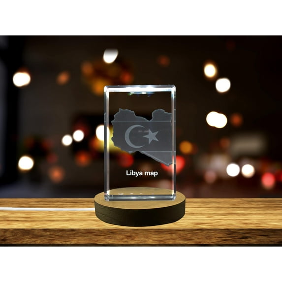 Libya 3D Engraved Crystal 3D Engraved Crystal Keepsake/Gift/Decor/Collectible/Souvenir