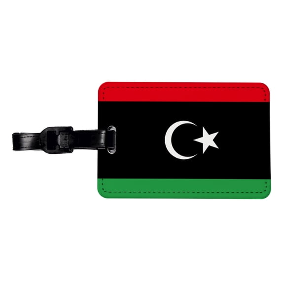 Libya Country Flag Faux Leather Travel Luggage Tag