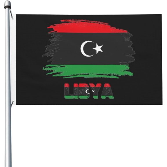 Libya Flag 3x5 Ft Flag, Double-Sided Printed With Vivid Colors. It Is A Double Sided Fabric Flags, An Outdoor Banner That Resists Fading And Is Durable And Long Lasting