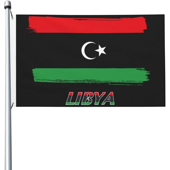 Libya Libyans Flag 3x5 Ft Breeze Banner Double Sided Vivid Color And Fade Proof 100% Polyester With 2 Metal Grommets