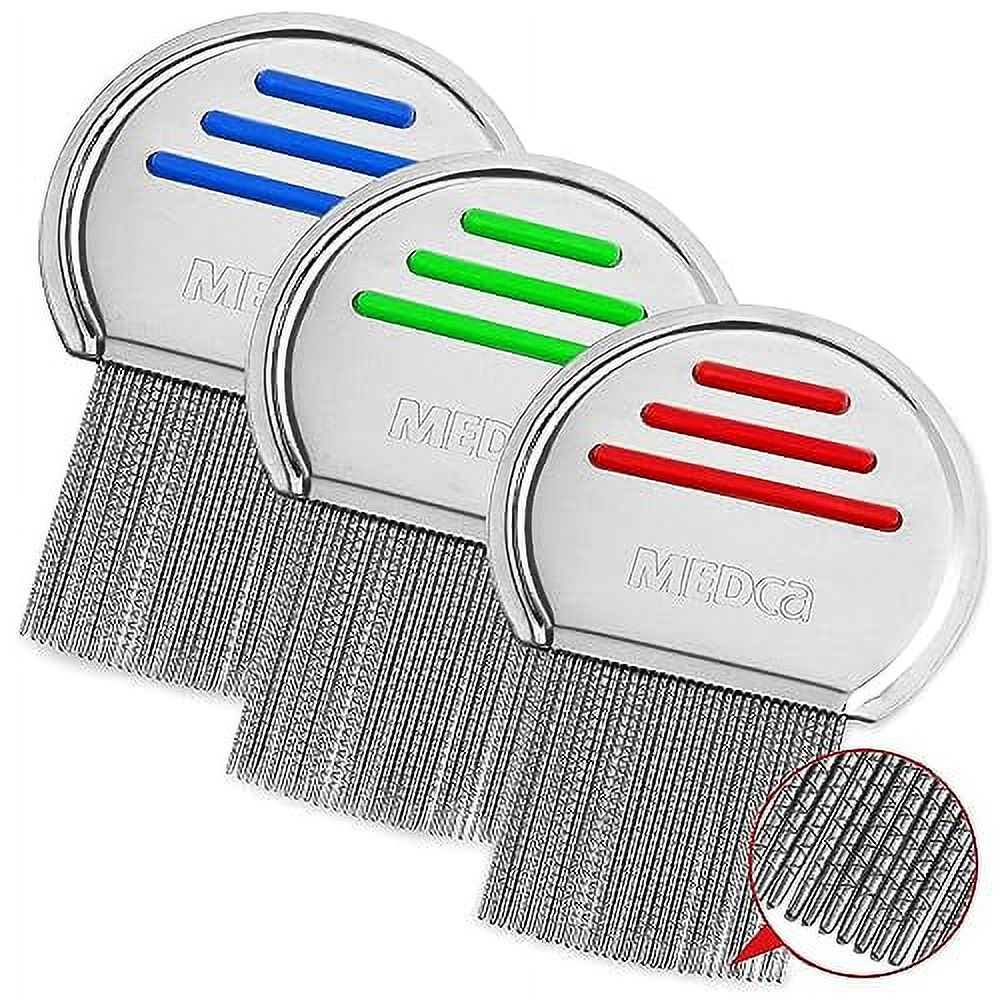 Lice Comb (Pack of 3) Head Lice Treatment that's Individually Packaged Professional Stainless
