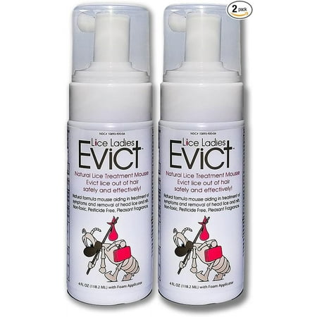 Lice Ladies EVICT Treatment Mousse - All Natural Lice Treatment for Kids & Adults , 2 Pack