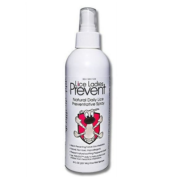 Lice Ladies Prevent Spray: Kid-Safe Natural Lice Prevention Spray: Daily, Non-Toxic, Homeopathic Lice Away with Soothing Peppermint Aroma - 8 oz
