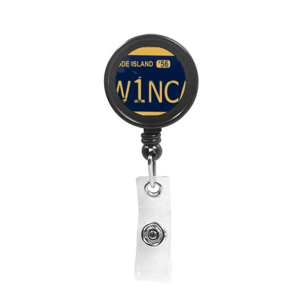 Licence Plate USA American Car Number Retractable Keychain Badge Holder ID Badge